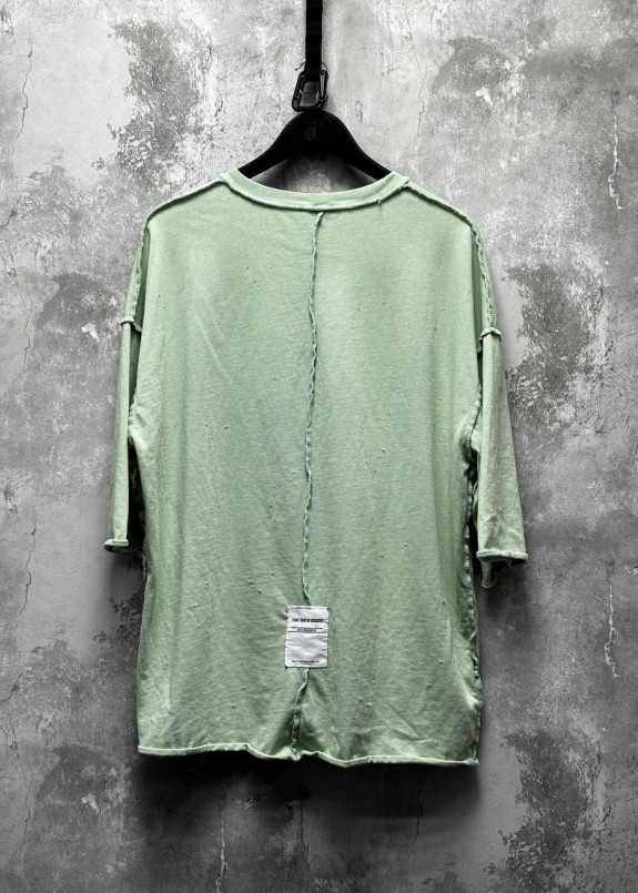 Оверсайз футболка виварена с нашивкою на спині ментол MFStore Изображение Оверсайз футболка виварена с нашивкою на спині ментол MFStore