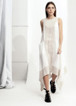 Изображение Льняное белое платье асимметричного кроя Lut