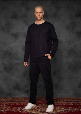 Стильний чоловічий костюм лонгслівом чорний MFStore Изображение Стильний чоловічий костюм лонгслівом чорний MFStore