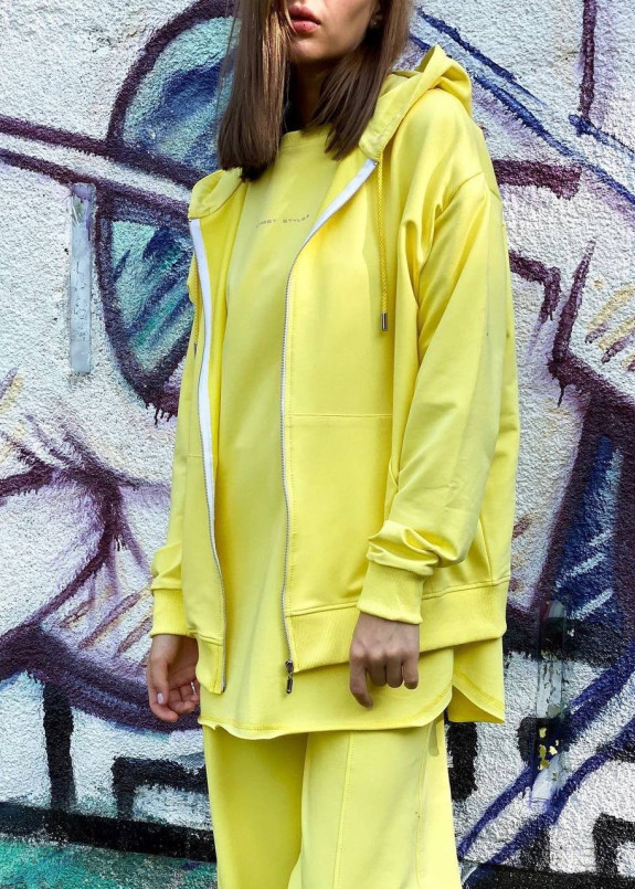 Худі жіноче оверсайз на блискавці жовте Изображение Худі жіноче оверсайз на блискавці жовте