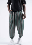 Штани вільного крою у смужку сіро-зелену MFStore Изображение Штани вільного крою у смужку сіро-зелену MFStore