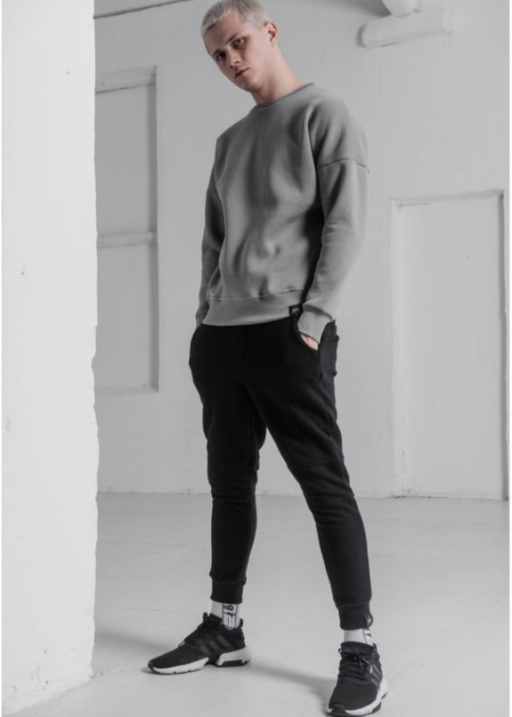 Свитшот мужской OVERSIZE на флисе серый Изображение Свитшот мужской OVERSIZE на флисе серый