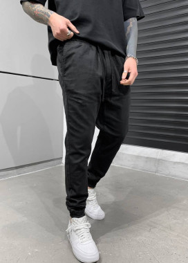 Джоггери чоловічі чорні на манжетах MFStore Изображение Джоггери чоловічі чорні на манжетах MFStore