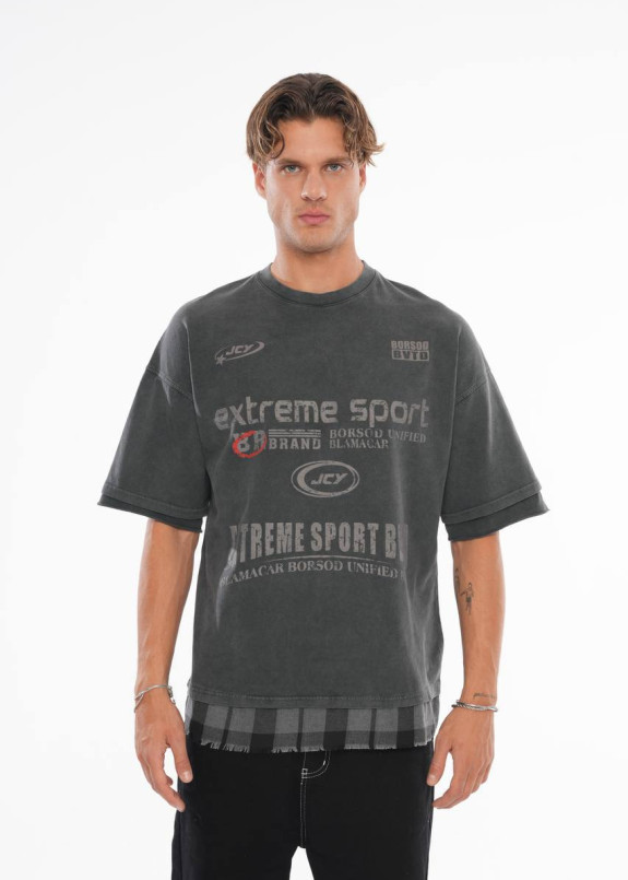 Стильна оверсайз футболка з вставкою знизу MFStore Изображение Стильна оверсайз футболка з вставкою знизу MFStore