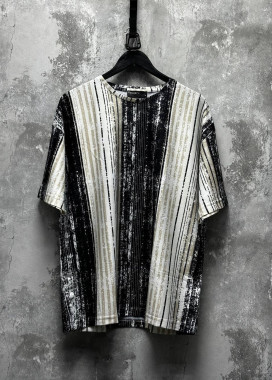 Оверсайз футболка у чорно-пудрову смужку MFStore Изображение Оверсайз футболка у чорно-пудрову смужку MFStore