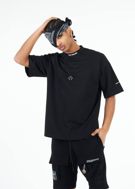 Футболка чоловіча оверсайз з текстом чорна MFStore Изображение Футболка чоловіча оверсайз з текстом чорна MFStore