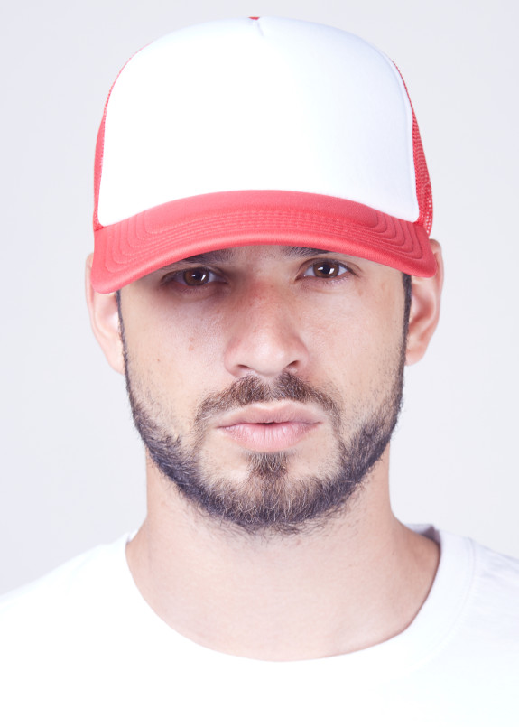 Кепка мужская сетка бело-красная MFS Изображение Кепка мужская сетка бело-красная MFS