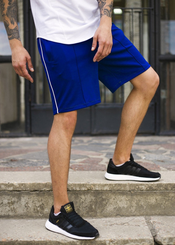 Шорты синие мужские с полоской СиДжей Tur Streetwear Изображение Шорты синие мужские с полоской СиДжей Tur Streetwear