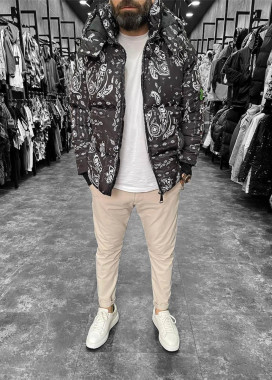 Куртка мужская с орнаментом черная MFStore Изображение Куртка мужская с орнаментом черная MFStore