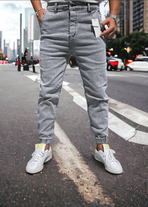 Джогери під пояс на манжетах світло-сірі MFStore Изображение Джогери під пояс на манжетах світло-сірі MFStore