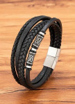 Браслет чоловічий шкіряний багатошаровий з магнітною застібкою хром MFStore Изображение Браслет чоловічий шкіряний багатошаровий з магнітною застібкою хром MFStore