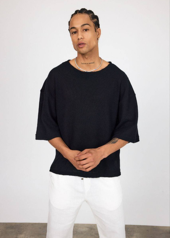 Кімоно вафельне вільного крою чорне MFStore Изображение Кімоно вафельне вільного крою чорне MFStore