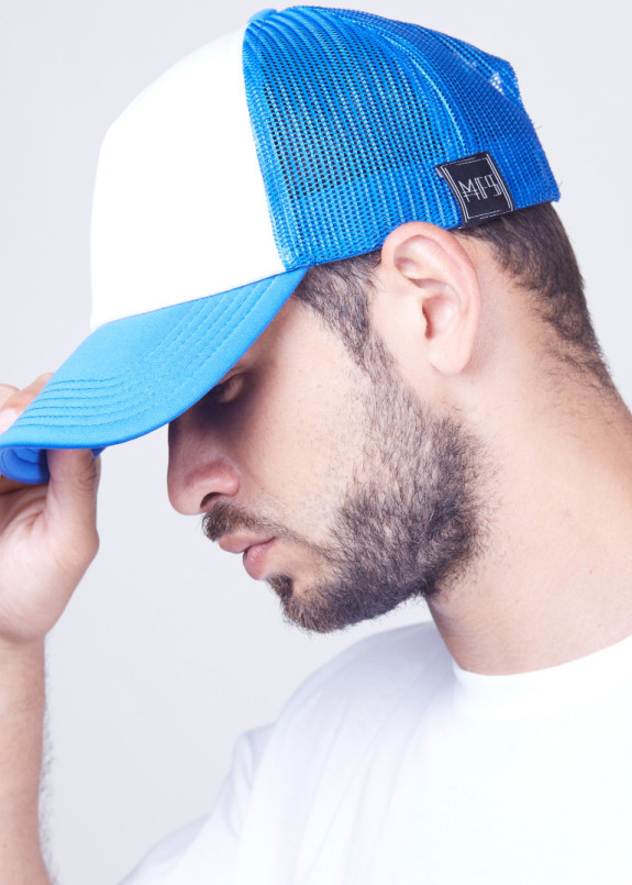 Кепка мужская сетка бело-синяя MFS Изображение Кепка мужская сетка бело-синяя MFS