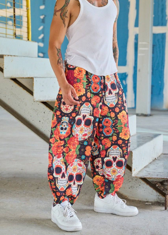 Стильні штани вільного крою skull різнокольорові MFStore Изображение Стильні штани вільного крою skull різнокольорові MFStore
