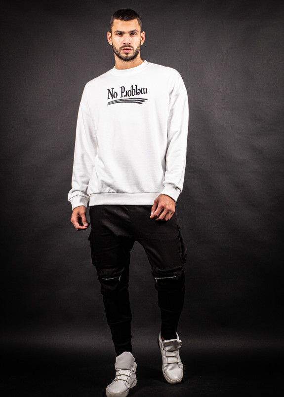 Кофта белая NO PROBLEM Mfstore Изображение Кофта белая NO PROBLEM Mfstore
