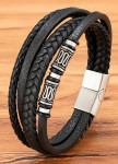 Браслет чоловічий шкіряний багатошаровий з магнітною застібкою хром MFStore Изображение Браслет чоловічий шкіряний багатошаровий з магнітною застібкою хром MFStore