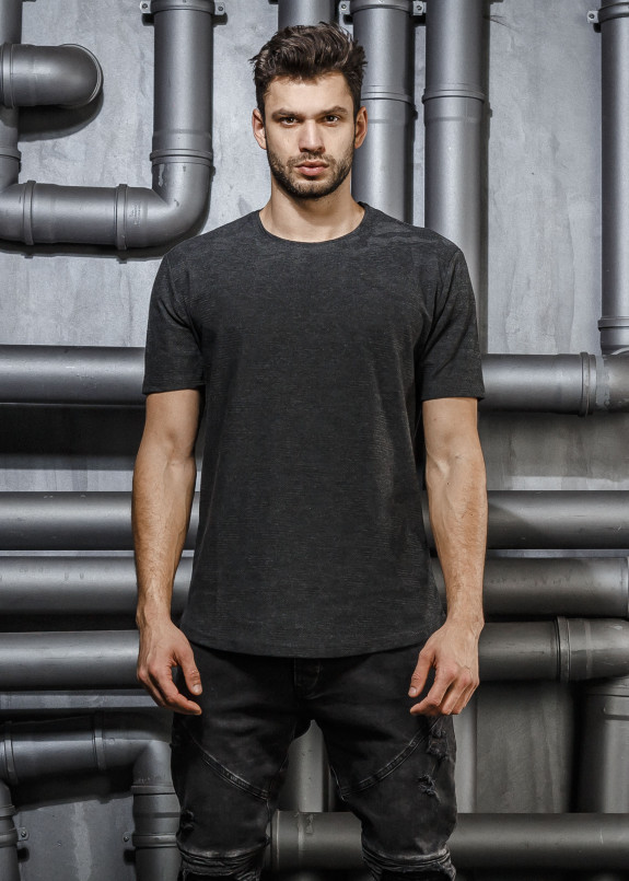 Футболка серая  с узором Mfstore Изображение Футболка серая  с узором Mfstore