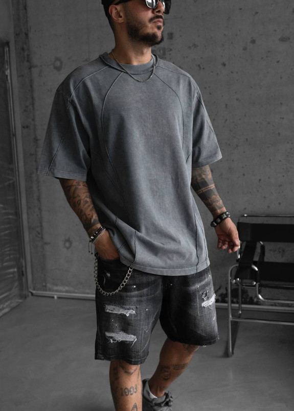 Футболка оверсайз дизайнерська сіра MFStore Изображение Футболка оверсайз дизайнерська сіра MFStore