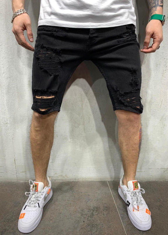 Шорты джинсовые рваные черные MFStore Изображение Шорты джинсовые рваные черные MFStore