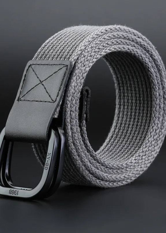Модний текстильний ремінь на металевій застібці сірий MFStore Изображение Модний текстильний ремінь на металевій застібці сірий MFStore