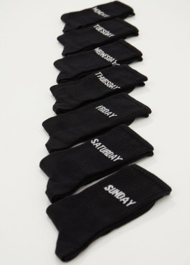 Изображение Набір чорних шкарпеток чоловічих неділька MFStore