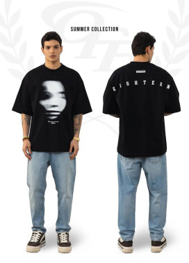 Футболка вільного крою з текстом і принтом чорна MFStore Изображение Футболка вільного крою з текстом і принтом чорна MFStore