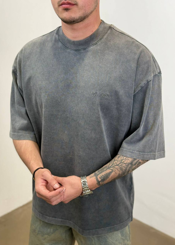 Оверсайз футболка виварена dirty season темно-сіра MFStore Изображение Оверсайз футболка виварена dirty season темно-сіра MFStore