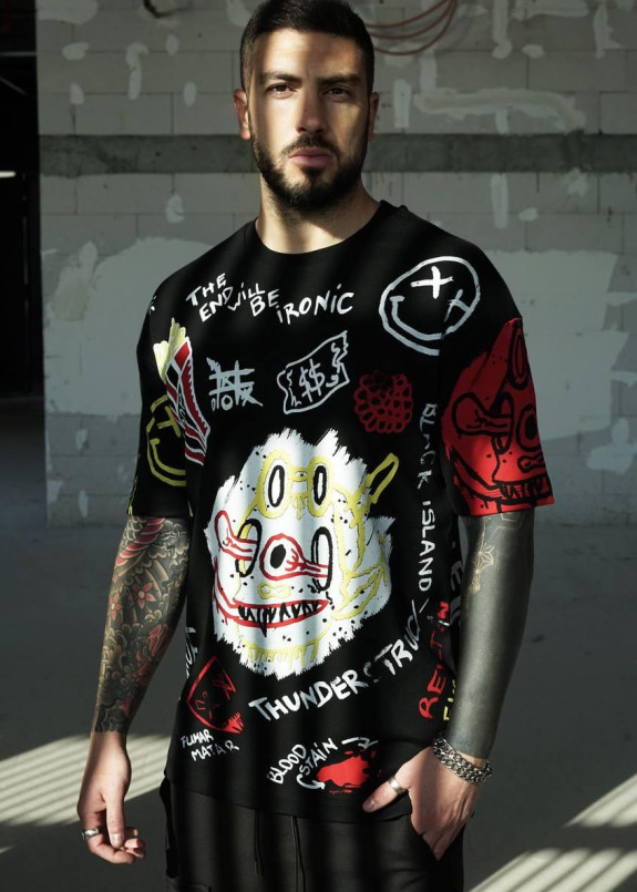 Футболка оверсайз черная thunder MFStore Изображение Футболка оверсайз черная thunder MFStore