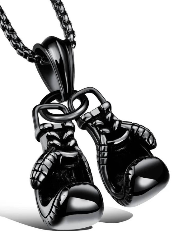 Ланцюжок на шию чоловічий з рукавичками чорний MFStore Изображение Ланцюжок на шию чоловічий з рукавичками чорний MFStore