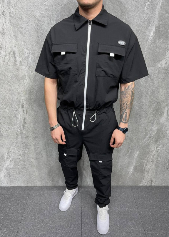 Комбінезон чоловічий штанами на блискавці чорний MFStore Изображение Комбінезон чоловічий штанами на блискавці чорний MFStore