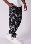 Штани вільного крою галіфе з малюнками чорні MFStore Изображение Штани вільного крою галіфе з малюнками чорні MFStore