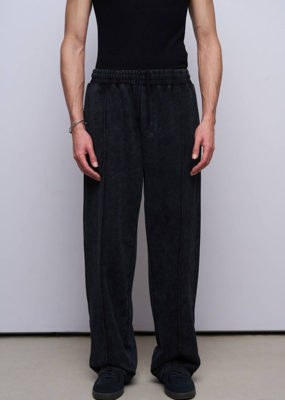 Стильні штани вільного крою з блискавками знизу чорні MFStore Изображение Стильні штани вільного крою з блискавками знизу чорні MFStore