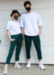 Изображение Спортивные штаны с полосками мужские зеленые Кейдж