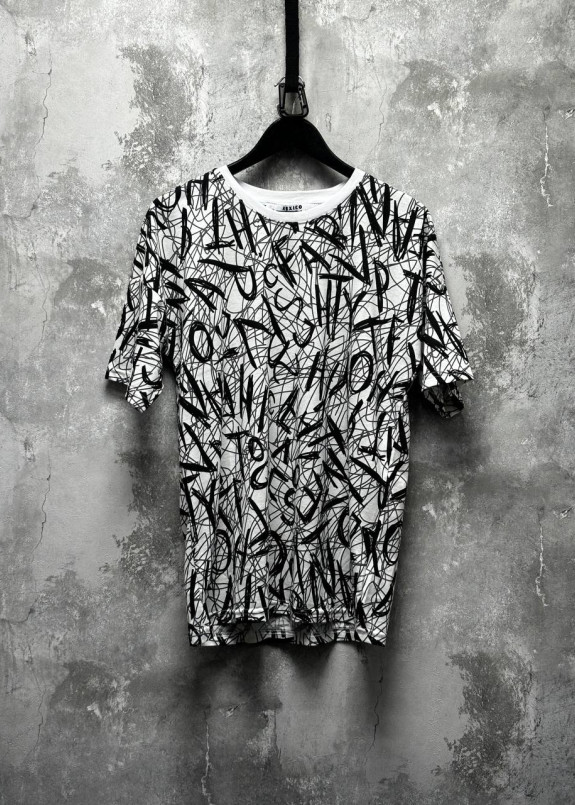 Футболка принтована з текстом біло-чорна MFStore Изображение Футболка принтована з текстом біло-чорна MFStore