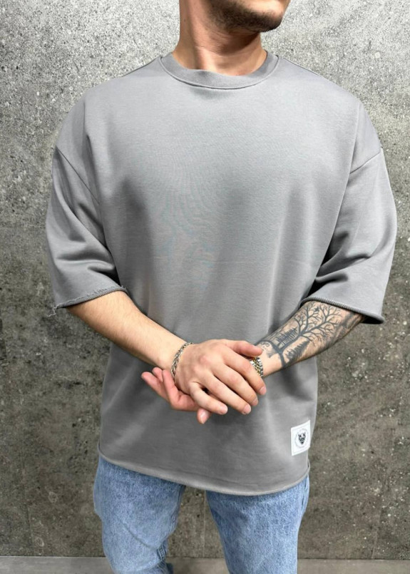 Футболка oversize з необробленими краями грей MFStore Изображение Футболка oversize з необробленими краями грей MFStore