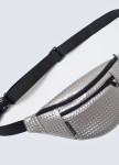 Серебряная кожаная поясная сумка relief twins store Изображение Серебряная кожаная поясная сумка relief twins store