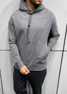 Худи оверсайз дизайнерское серое MFStore Изображение Худи оверсайз дизайнерское серое MFStore