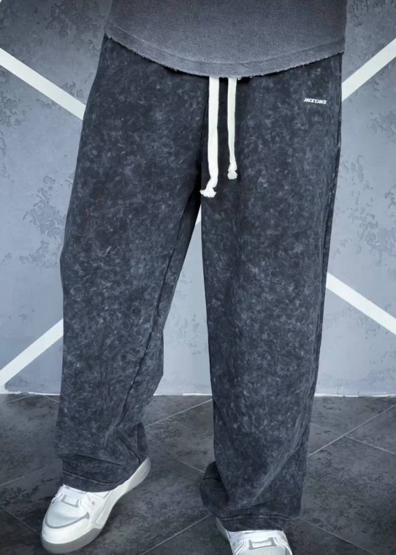 Стильні штани вільного крою з ефектом варки чорні MFStore Изображение Стильні штани вільного крою з ефектом варки чорні MFStore