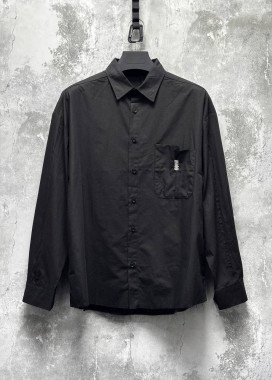 Сорочка оверсайз з вишивкою на кармані чорна MFStore Изображение Сорочка оверсайз з вишивкою на кармані чорна MFStore