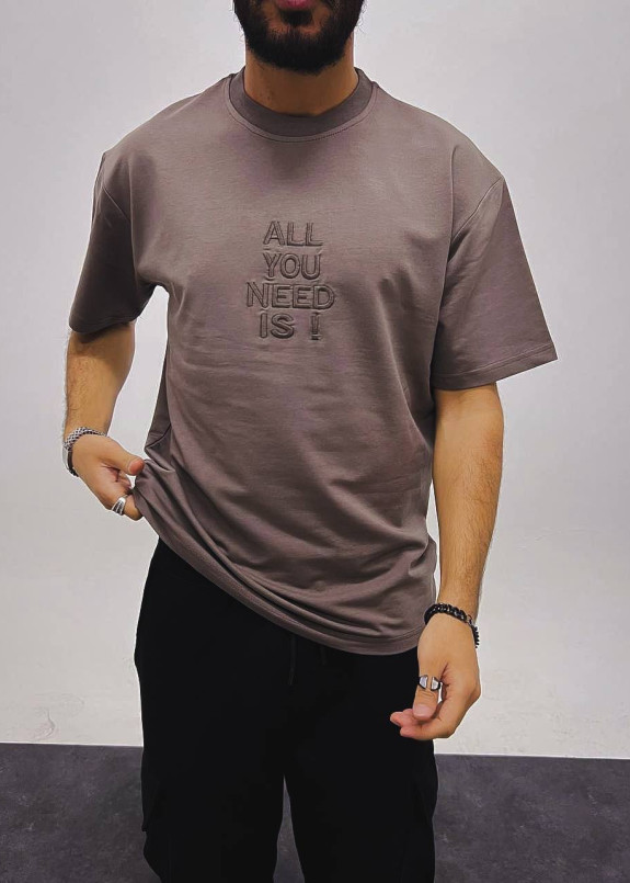Футболка оверсайз all you need is сіра MFStore Изображение Футболка оверсайз all you need is сіра MFStore