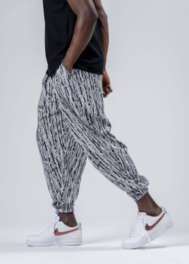 Штани вільного крою в чорно-білу полоску MFStore Изображение Штани вільного крою в чорно-білу полоску MFStore