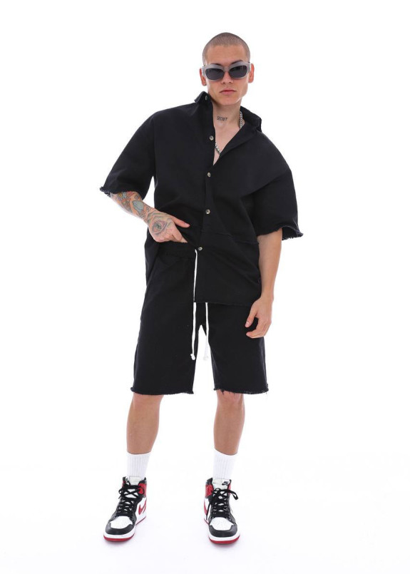 Костюм оверсайз з рубашкою чорний MFStore Изображение Костюм оверсайз з рубашкою чорний MFStore