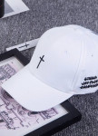 Модна кепка з чорним хрестом біла MFStore Изображение Модна кепка з чорним хрестом біла MFStore