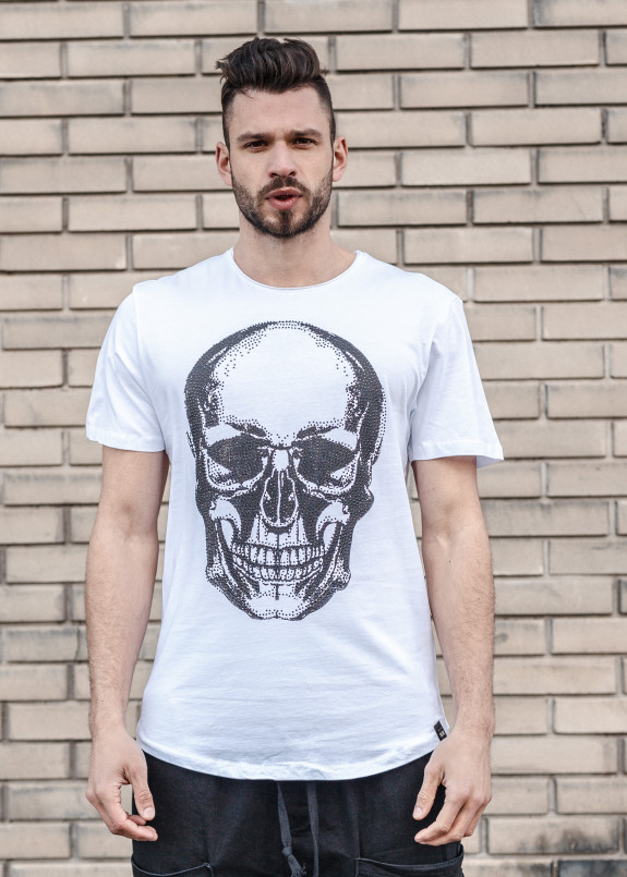 Футболка белая с принтом черепа Mfstore Изображение Футболка белая с принтом черепа Mfstore