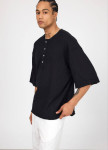 Футболка кімоно оверсайз на гудзиках чорна MFStore Изображение Футболка кімоно оверсайз на гудзиках чорна MFStore