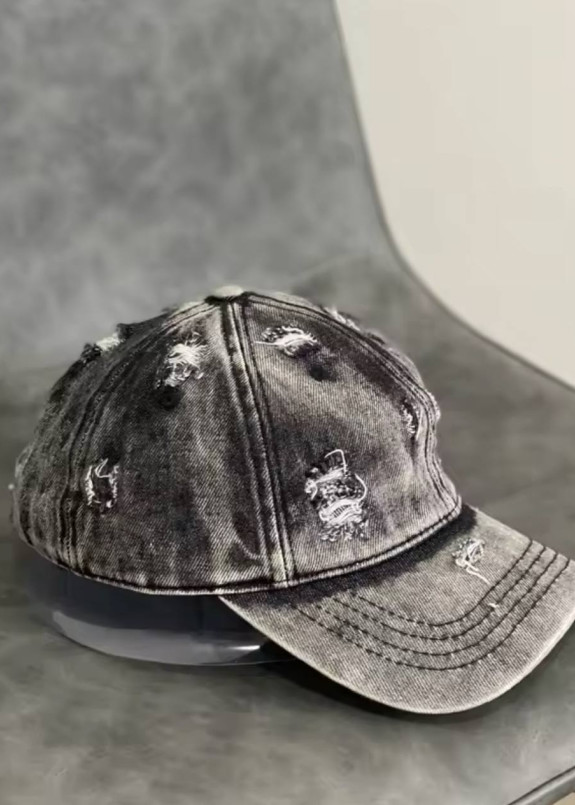 Бейсболка з вареної бавовняної тканини з потертостями сіра MFStore Изображение Бейсболка з вареної бавовняної тканини з потертостями сіра MFStore
