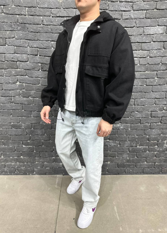 Джинсівка оверсайз з капюшоном чорна MFStore Изображение Джинсівка оверсайз з капюшоном чорна MFStore