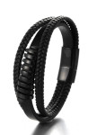 Браслет-мотузка шкіряний багатошаровий чорний MFStore Изображение Браслет-мотузка шкіряний багатошаровий чорний MFStore