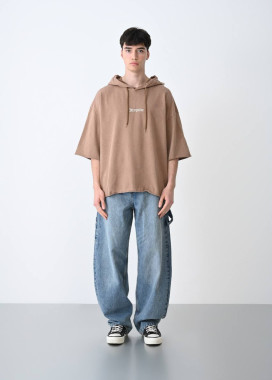 Футболка оверсайз з капюшоном виварена пудрова MFStore Изображение Футболка оверсайз з капюшоном виварена пудрова MFStore