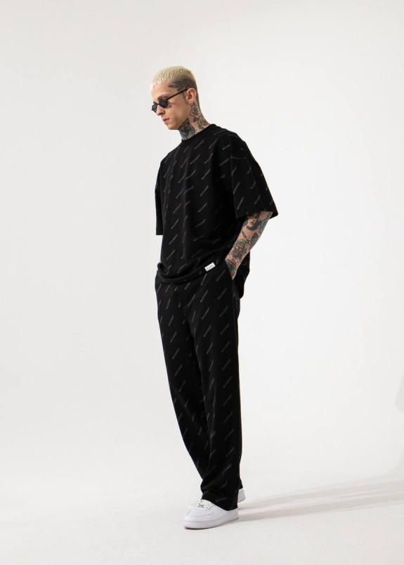 Костюм оверсайз футболкою з сірим принтом MFStore Изображение Костюм оверсайз футболкою з сірим принтом MFStore